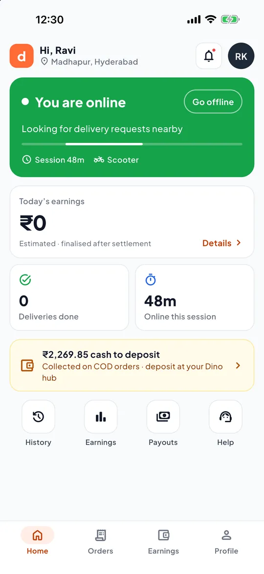 Dino Partner app screen